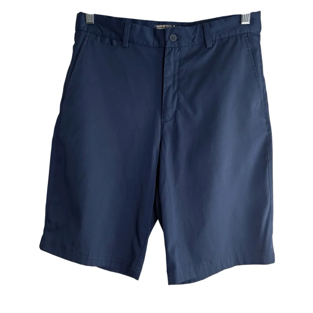 NIKE GOLF Men's Dri-Fit Flat Front Navy Blue Shorts Size 30 -- SUPER COMFORTABLE